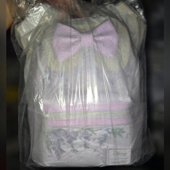 New! Loungefly Disney Minnie Mouse Wisteria Ears Floral Scented Mini Backpack - Picture 4 of 4